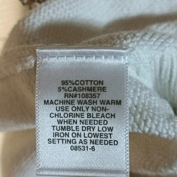 NEW cashmere cotton blend embellish button cream sweater cardigan large - Picture 12 of 12